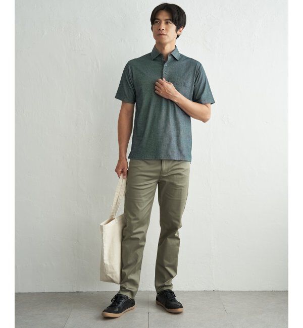 IKKA LOUNGE「【吸水速乾／イージーケア】アーバンドライ冷感コードレーンポロシャツ」|Tシャツ・カットソー|
