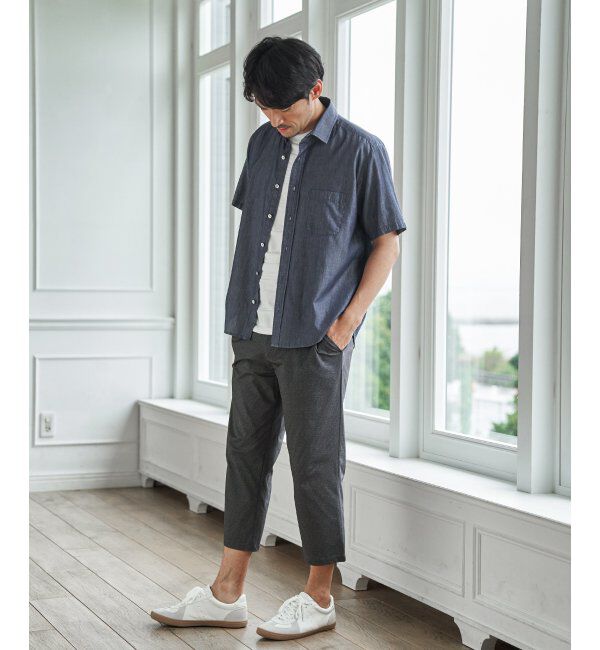 ikka「インディゴレイカンスイスカラーシャツ」|シャツ・ブラウス|