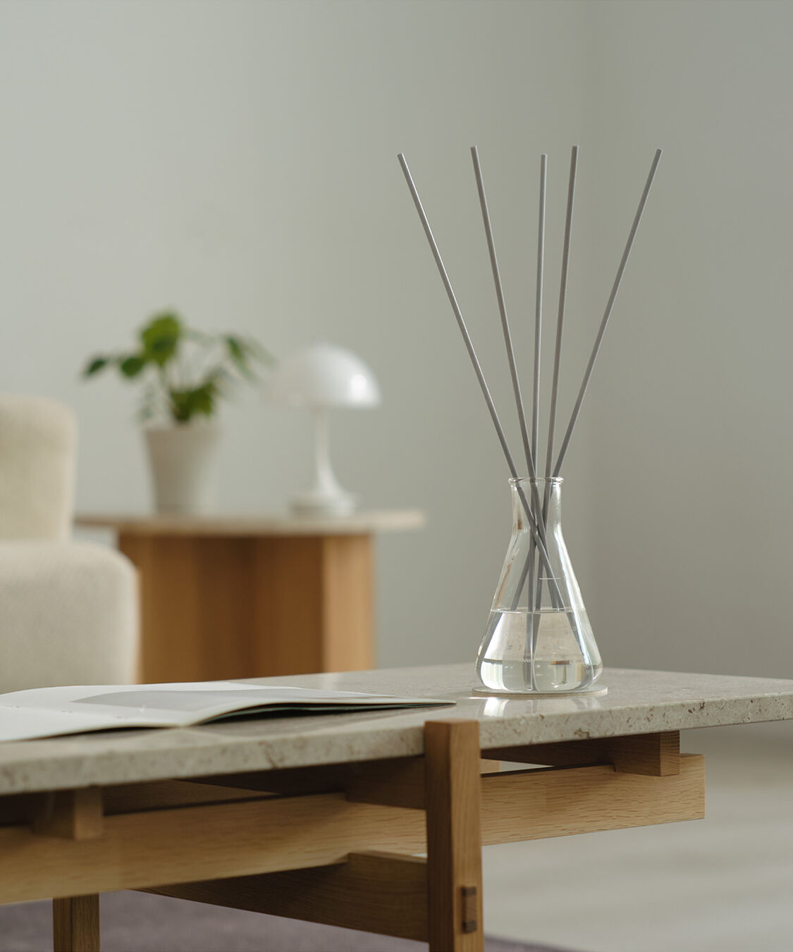 アットアロマ「stick diffuser HARIO flask D09 グレーset」|アロマ・ルームフレグランス|