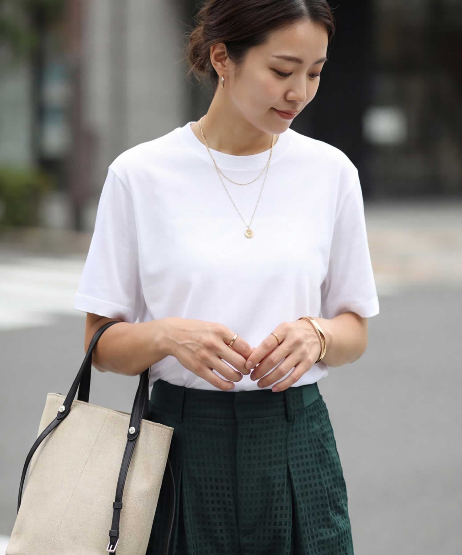 STYLE DELI「薄手スムースクルーネックTシャツ」|Tシャツ・カットソー|ホワイト