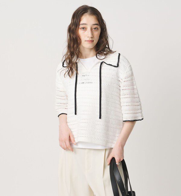 UNITED ARROWS「アイレット バイカラー ニット」|ニット・セーター|