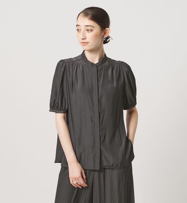 UNITED ARROWS「Spiree ショートスリーブ ブラウス」|シャツ・ブラウス|DK.GRAY