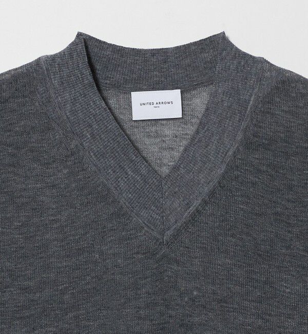 UNITED ARROWS「ミニ Vネック フレンチスリーブ ニット ‐ウォッシャブル‐」|ベスト・ジレ|