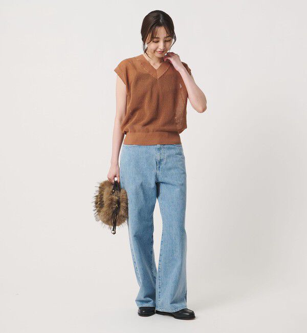 UNITED ARROWS「ミニ Vネック フレンチスリーブ ニット ‐ウォッシャブル‐」|ベスト・ジレ|