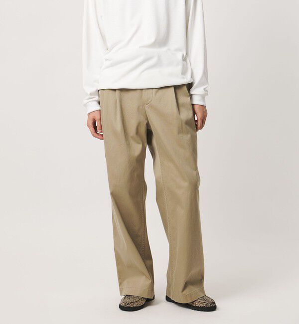 UNITED ARROWS「＜District＞ウォッシュド チノ ２プリーツ ワイドパンツ」|チノ|