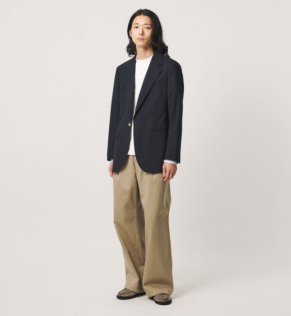UNITED ARROWS「＜District＞ウォッシュド チノ ２プリーツ ワイドパンツ」|チノ|