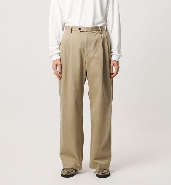 UNITED ARROWS「＜District＞ウォッシュド チノ ２プリーツ ワイドパンツ」|チノ|