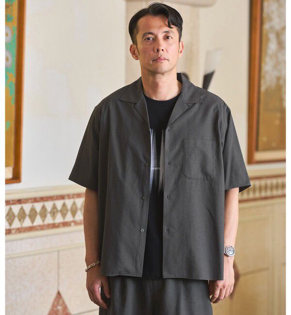 UNITED ARROWS green label relaxing「TR 和紙 オープンカラー 半袖 シャツ」|シャツ・ブラウス|