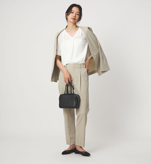 UNITED ARROWS green label relaxing「Vネック ショートスリーブ ブラウス マシンウォッシャブル 」|シャツ・ブラウス|