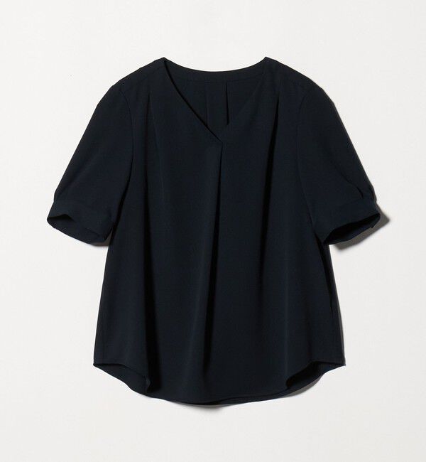 UNITED ARROWS green label relaxing「Vネック ショートスリーブ ブラウス マシンウォッシャブル 」|シャツ・ブラウス|