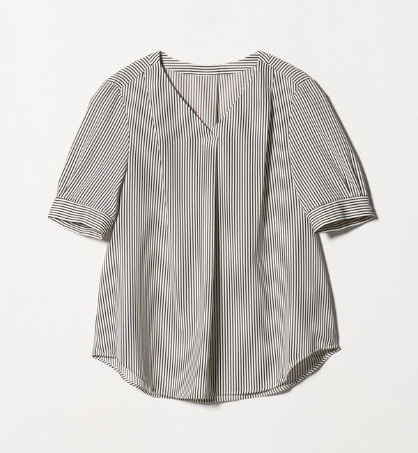 UNITED ARROWS green label relaxing「Vネック ショートスリーブ ブラウス マシンウォッシャブル 」|シャツ・ブラウス|