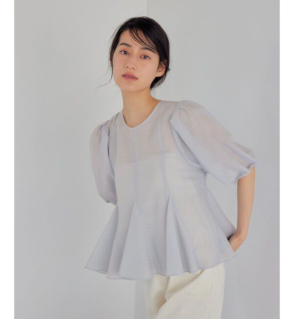 EMMEL REFINES「＜EMMEL REFINES＞EM MW ペプラム 2WAY ブラウス」|シャツ・ブラウス|LT.BLUE