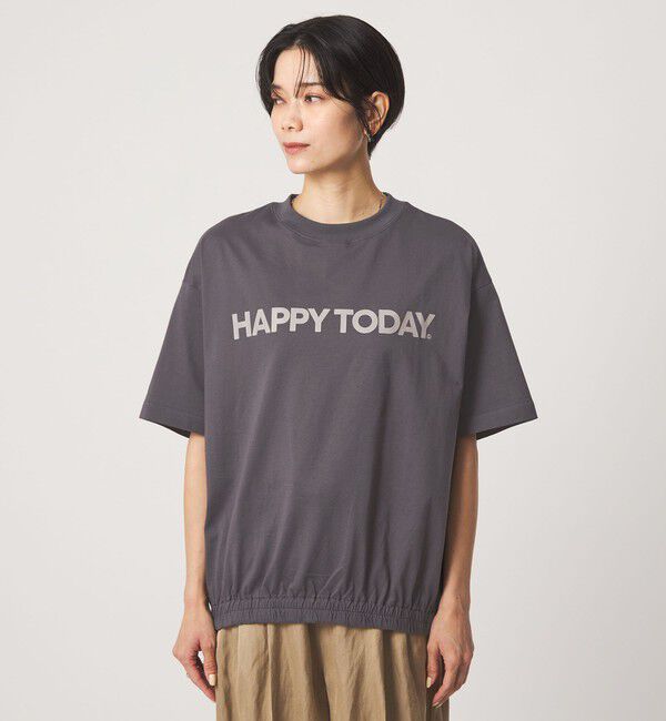 UNITED ARROWS green label relaxing「ヘムギャザー ロゴ Tシャツ」|Tシャツ・カットソー|