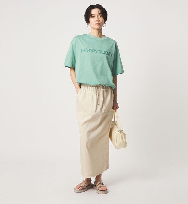 UNITED ARROWS green label relaxing「ヘムギャザー ロゴ Tシャツ」|Tシャツ・カットソー|