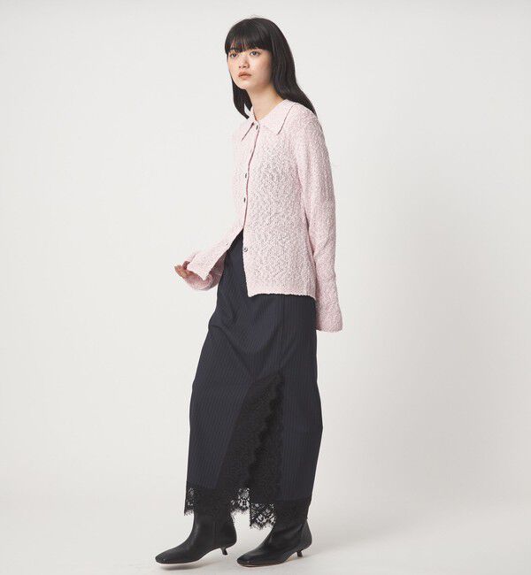 EMMEL REFINES「＜EMMEL REFINES＞EM レースストライプ Iライン スカート」|スカート|