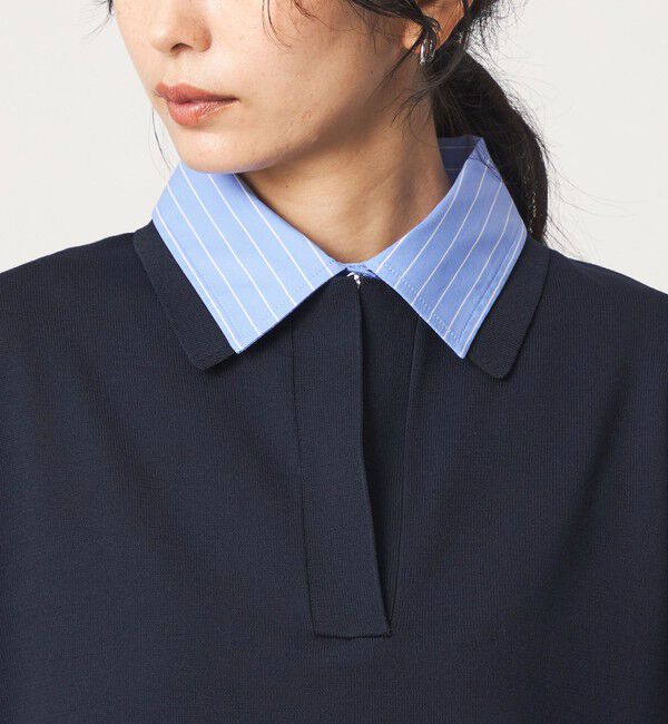 UNITED ARROWS green label relaxing「2WAY スキッパー シャツ プルオーバー ニット 5分袖 」|ニット・セーター|
