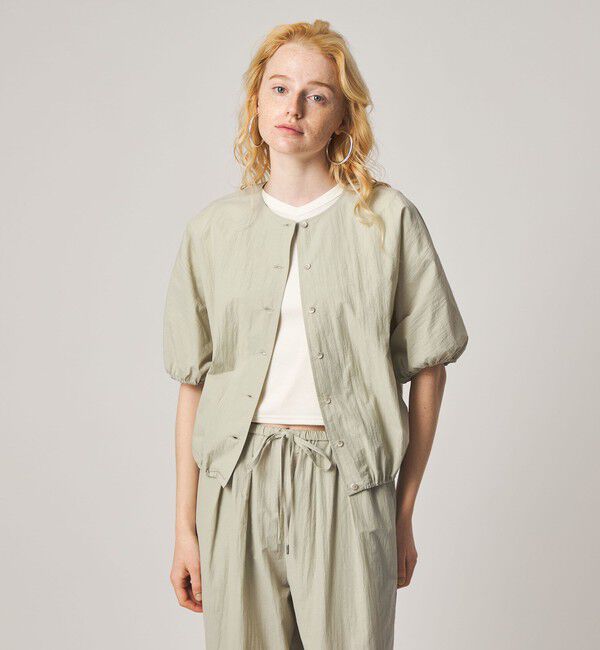 STEVEN ALAN「＜Steven Alan＞クルーネック シュリンク ブラウス」|シャツ・ブラウス|LT.GRAY