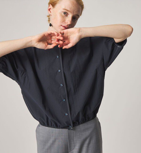 STEVEN ALAN「＜Steven Alan＞クルーネック シュリンク ブラウス」|シャツ・ブラウス|