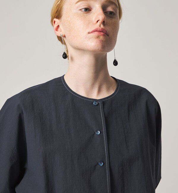 STEVEN ALAN「＜Steven Alan＞クルーネック シュリンク ブラウス」|シャツ・ブラウス|