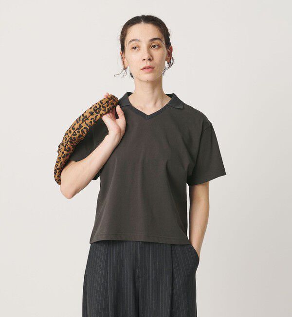 BEAUTY&YOUTH UNITED ARROWS「コットン 2トーン Vネック プルオーバー」|Tシャツ・カットソー|DK.GRAY