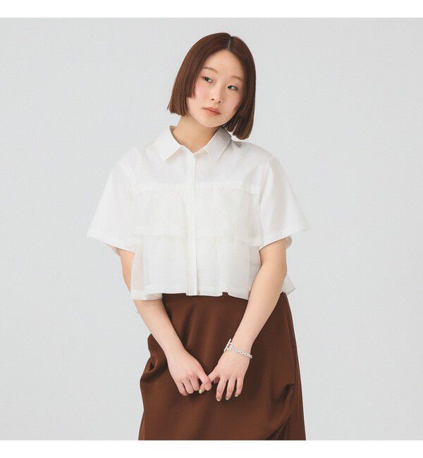 Ray BEAMS 「シアー ティアード ハーフスリーブ シャツ」|シャツ・ブラウス|
