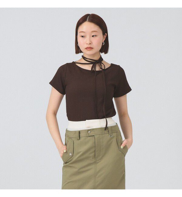 Ray BEAMS 「ネックリボン ボートネック Tシャツ」|Tシャツ・カットソー|