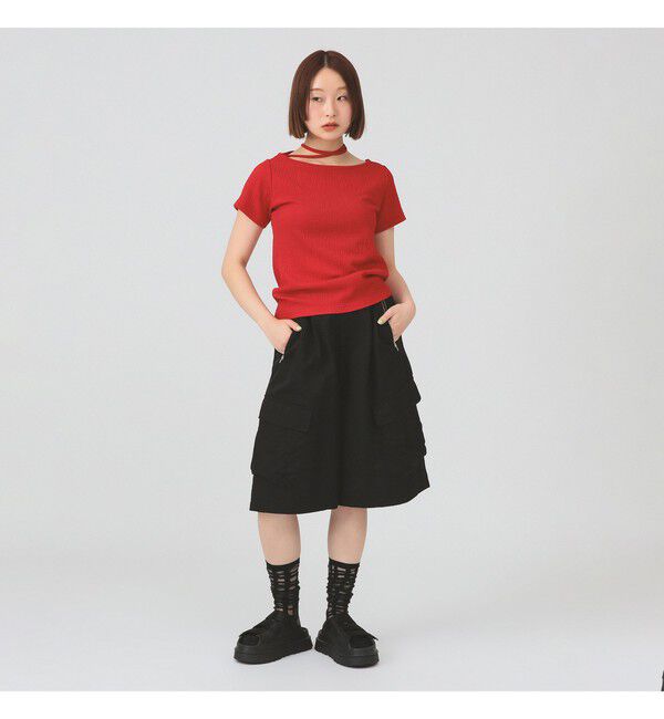 Ray BEAMS 「ネックリボン ボートネック Tシャツ」|Tシャツ・カットソー|