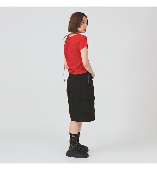 Ray BEAMS 「ネックリボン ボートネック Tシャツ」|Tシャツ・カットソー|