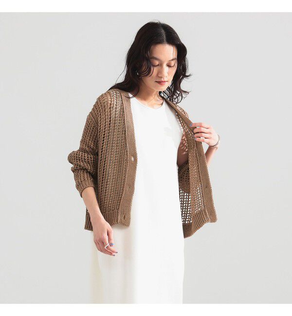 Demi-Luxe BEAMS 「3ゲージ コットン メッシュ カーディガン」|ニット・セーター|LIGHT.BROWN