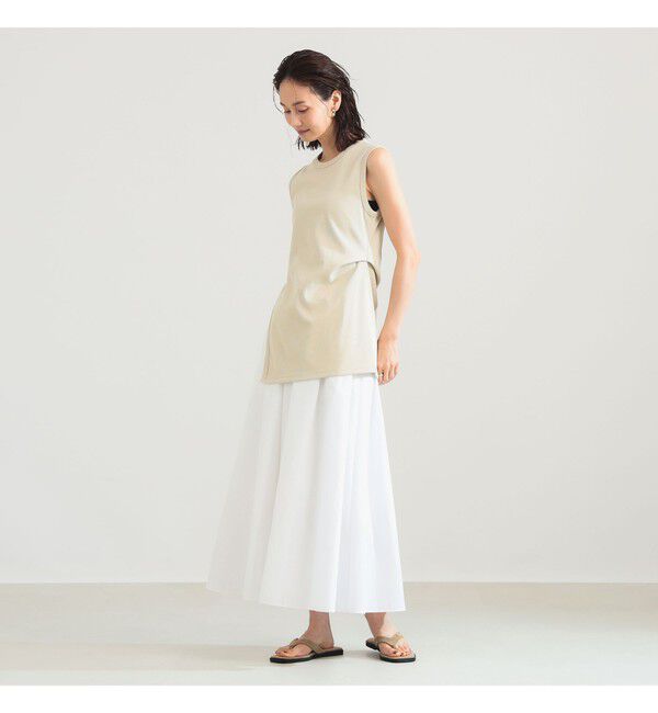 Demi-Luxe BEAMS 「【接触冷感・UVカット】スリット ノースリーブ チュニック」|Tシャツ・カットソー|