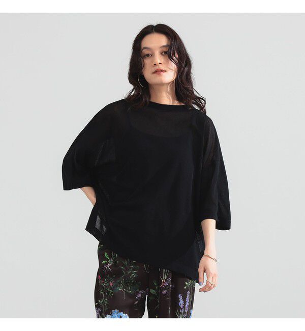 Demi-Luxe BEAMS 「コットン チュール オーバー Tシャツ」|Tシャツ・カットソー|