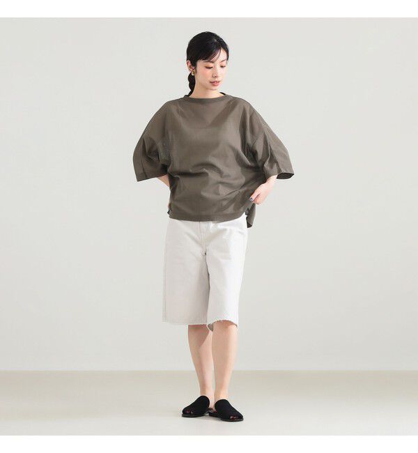 Demi-Luxe BEAMS 「コットン チュール オーバー Tシャツ」|Tシャツ・カットソー|