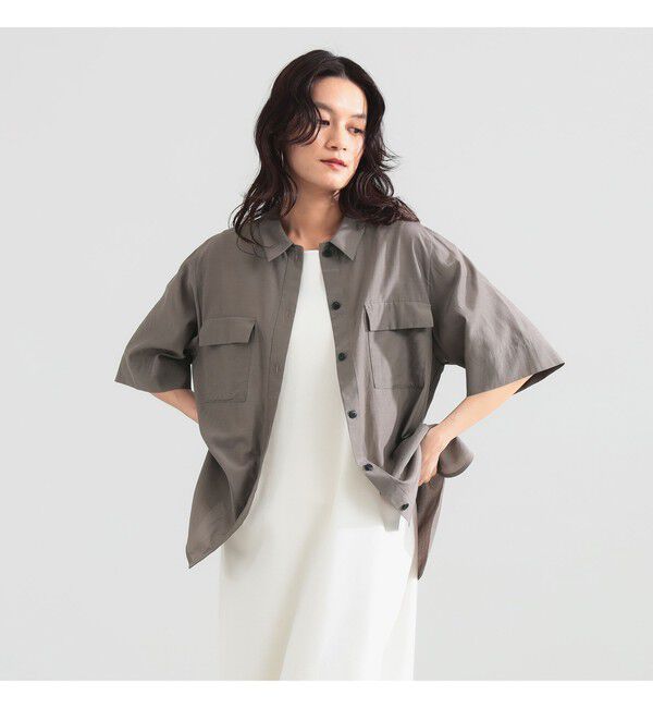 Demi-Luxe BEAMS 「コットン アセテート オーバーシャツ」|シャツ・ブラウス|