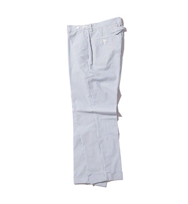 BEAMS PLUS「IVY Trousers Ankle Cut Seersucker」|チノ|BLUE