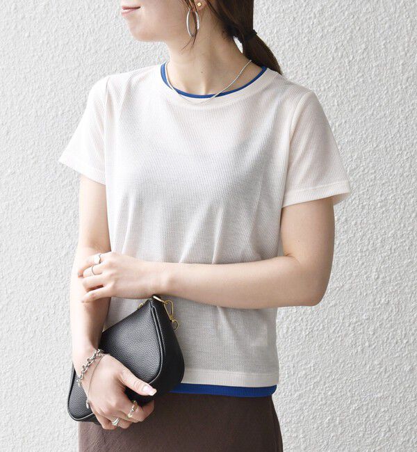 SHIPS any「SHIPS any:〈手洗い可能〉レイヤード シアー ワッフル TEE」|Tシャツ・カットソー|