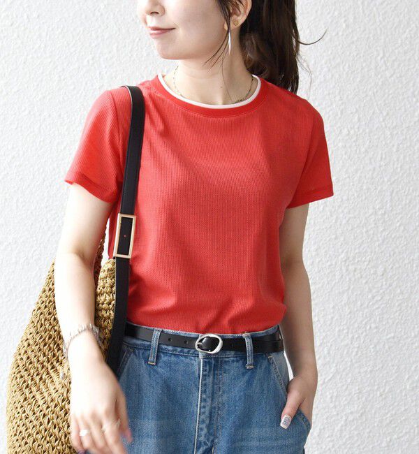 SHIPS any「SHIPS any:〈手洗い可能〉レイヤード シアー ワッフル TEE」|Tシャツ・カットソー|