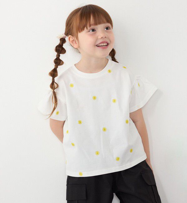 SHIPS Colors 「SHIPS Colors:90～140cm / リンク フラワー刺繍 Tシャツ◇」|Tシャツ・カットソー|