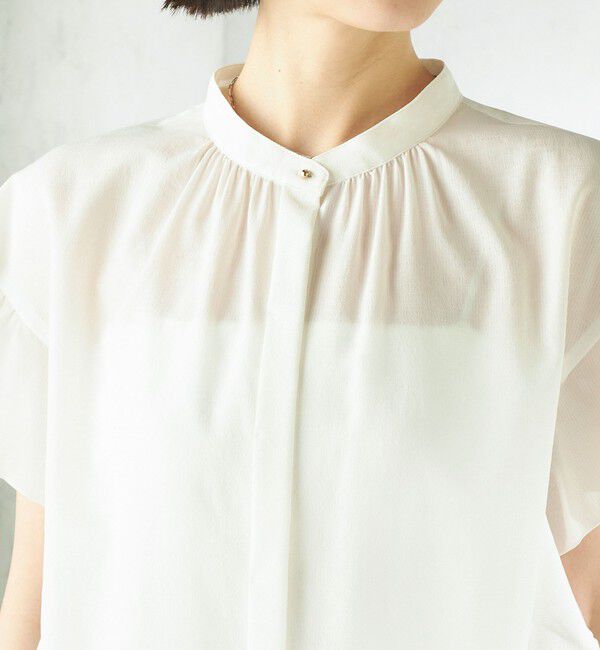 SHIPS for women「〈接触冷感/洗濯機可能〉SUUSUU フリル ギャザー ブラウス」|シャツ・ブラウス|