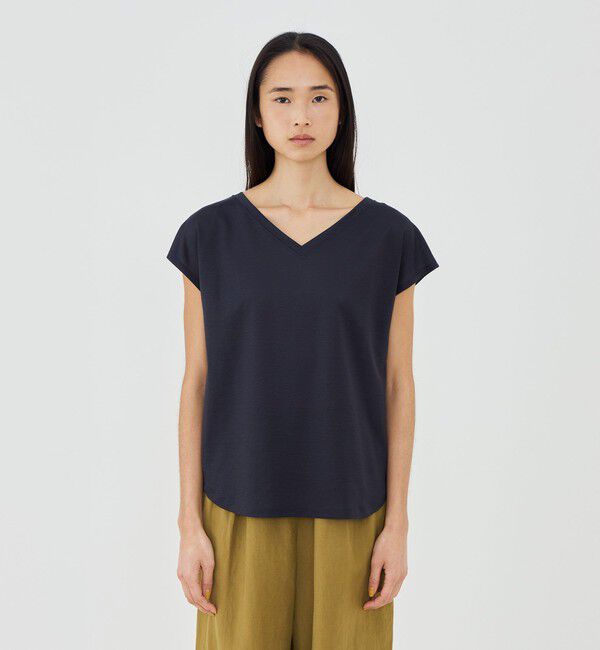 GALERIE VIE「シルキーコンパクトジャージー Vネックプルオーバー」|Tシャツ・カットソー|