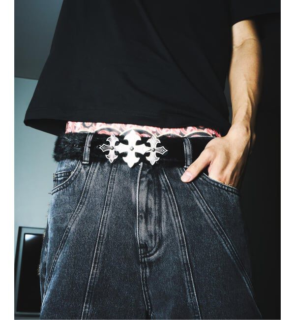 JOINT WORKS「SUPPLIER 別注 Fur Triple Cross Buckle Belt」|ベルト|
