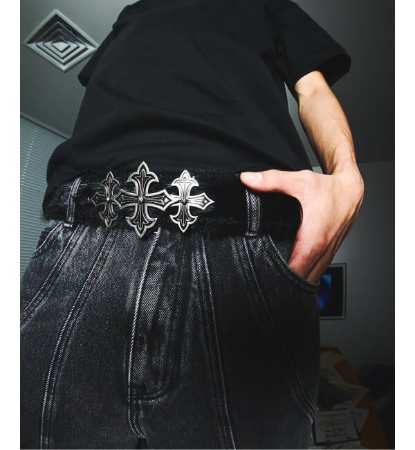 JOINT WORKS「SUPPLIER 別注 Fur Triple Cross Buckle Belt」|ベルト|