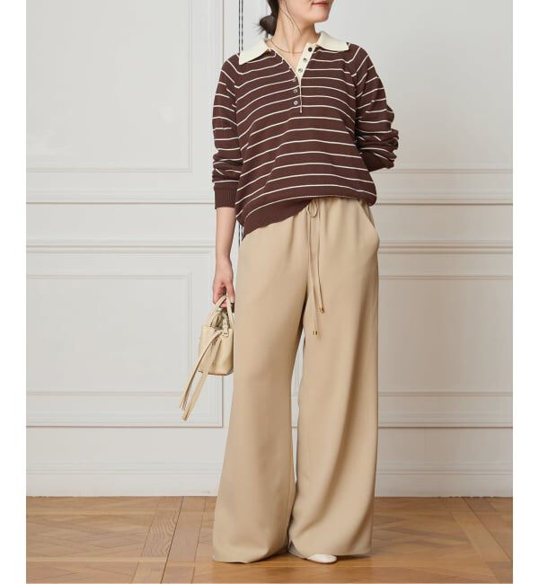 IENA LA BOUCLE「《追加2/洗濯機洗い可》IENA LA BOUCLE ポリエステルトロイージーパンツ」|その他|