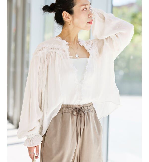 IENA LA BOUCLE「《予約》IENA LA BOUCLE 楊柳レースブラウス」|シャツ・ブラウス|