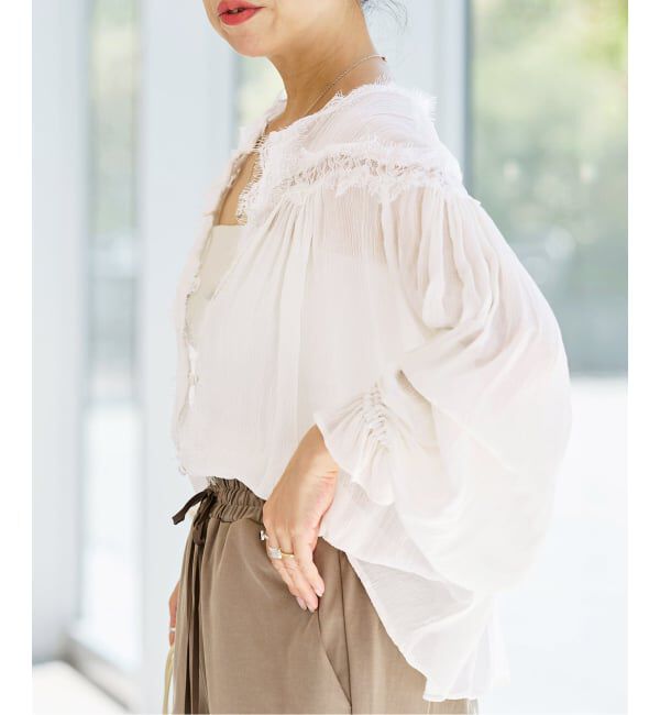 IENA LA BOUCLE「《予約》IENA LA BOUCLE 楊柳レースブラウス」|シャツ・ブラウス|