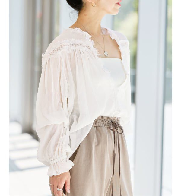 IENA LA BOUCLE「《予約》IENA LA BOUCLE 楊柳レースブラウス」|シャツ・ブラウス|