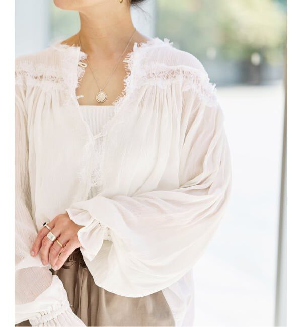 IENA LA BOUCLE「《予約》IENA LA BOUCLE 楊柳レースブラウス」|シャツ・ブラウス|