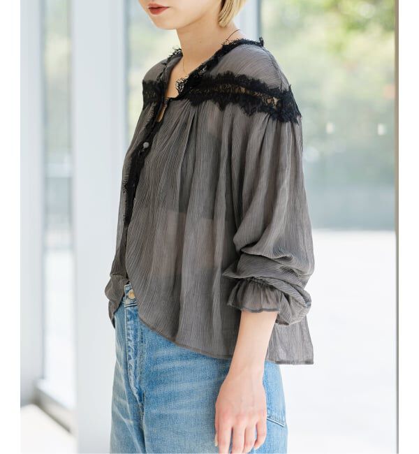 IENA LA BOUCLE「《予約》IENA LA BOUCLE 楊柳レースブラウス」|シャツ・ブラウス|