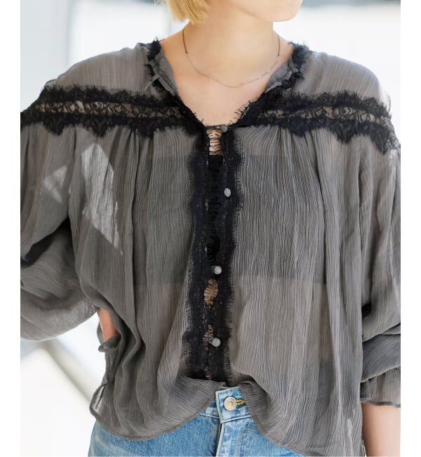 IENA LA BOUCLE「《予約》IENA LA BOUCLE 楊柳レースブラウス」|シャツ・ブラウス|