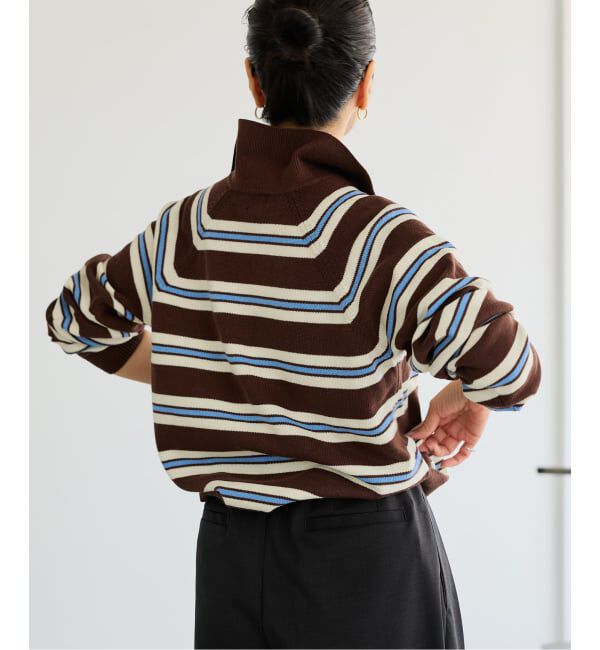 IENA LA BOUCLE「《予約》《手洗い可》IENA LA BOUCLE マルチボーダーラガーシャツニット」|ニット・セーター|