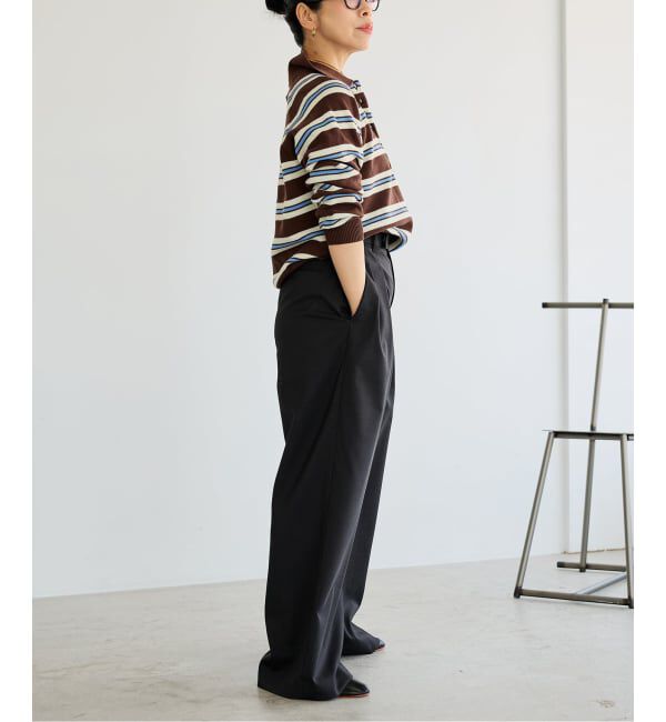 IENA LA BOUCLE「《予約》《手洗い可》IENA LA BOUCLE マルチボーダーラガーシャツニット」|ニット・セーター|